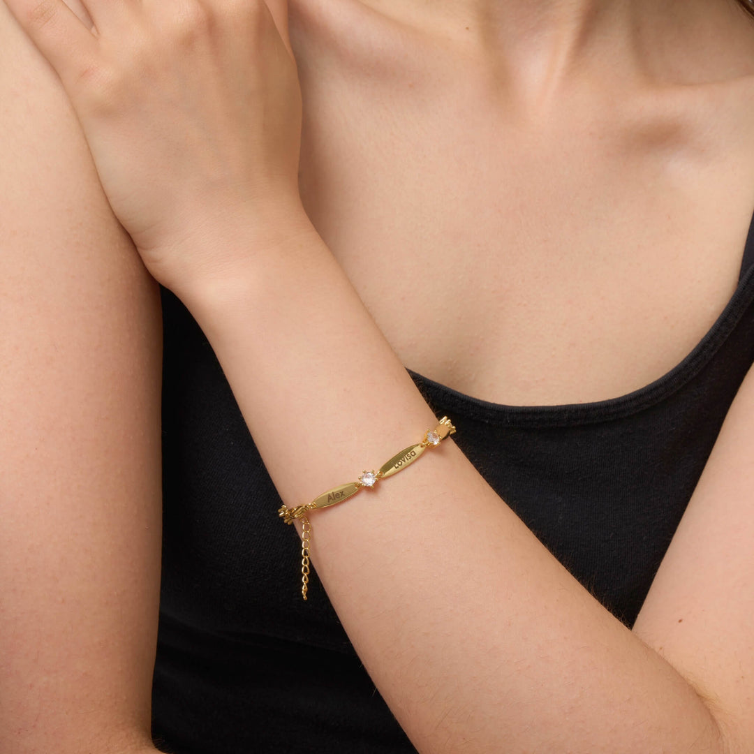 Gelang Kristal Batang Personalisasi