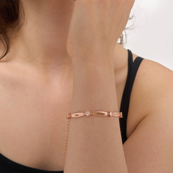 Gelang Kristal Batang Personalisasi